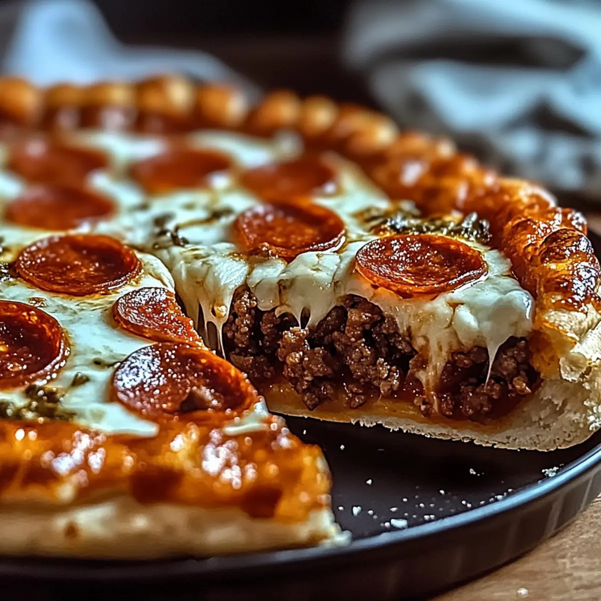Hamburger Sausage & Pepperoni Pie