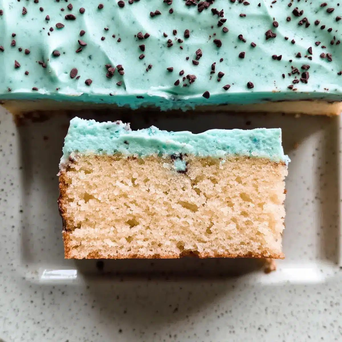 Robin Egg Snack Cake with Speckled Frosting
