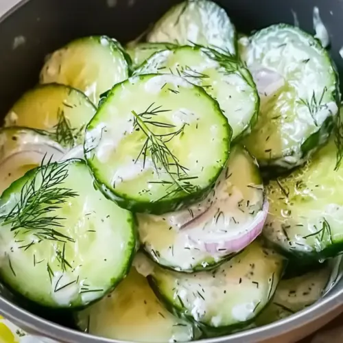 Zesty Pickle Juice Ranch Cucumber Salad